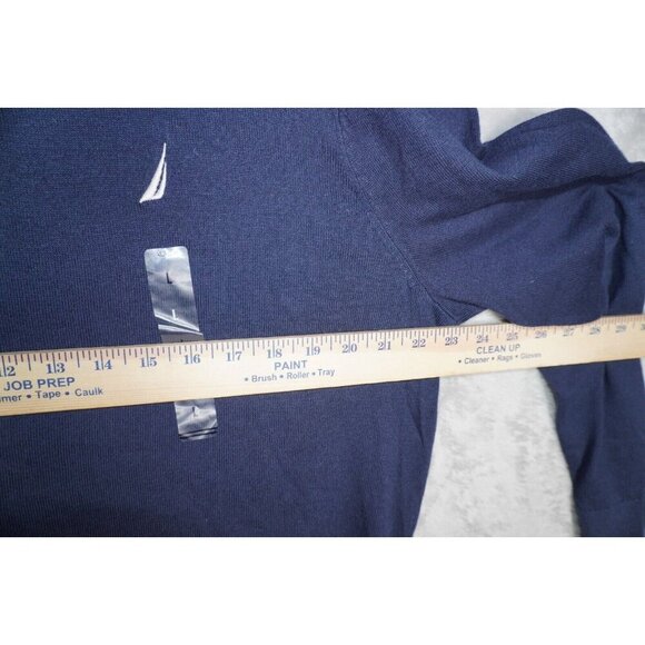 Nautica Classic Navy Quarter-Zip Pullover Sweatshirt with Signature Logo L - Picture 6 of 14